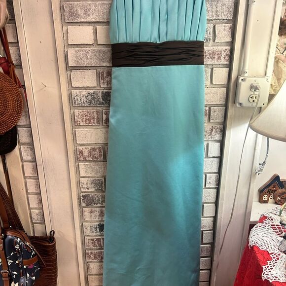Jordan Juniors 12 teal brown formal dress - Picture 1 of 7